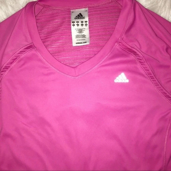 ADIDAS ClimaCool Sexy pink medium yoga/gym shirt - Picture 4 of 5